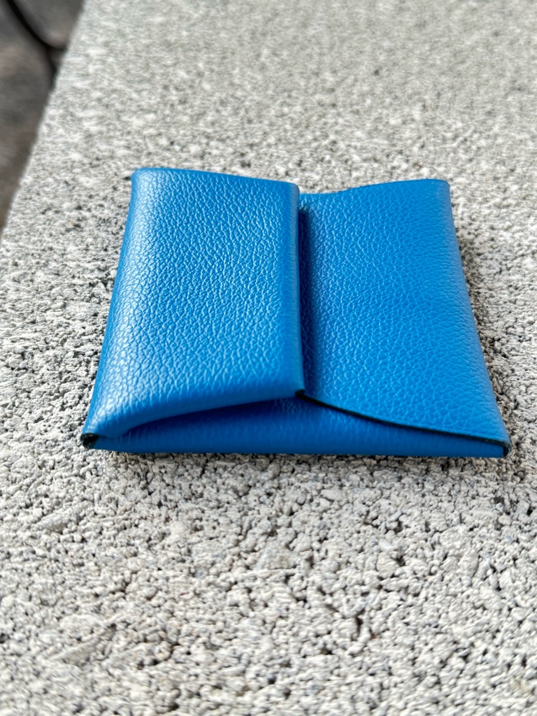 Hermes Vibrant Blue Leather Wallet